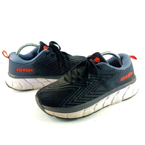 Other - FitVille Ergonomic Wide Fit Walking Sneaker Shoe Mens 8.5W. Grey/Black Stability